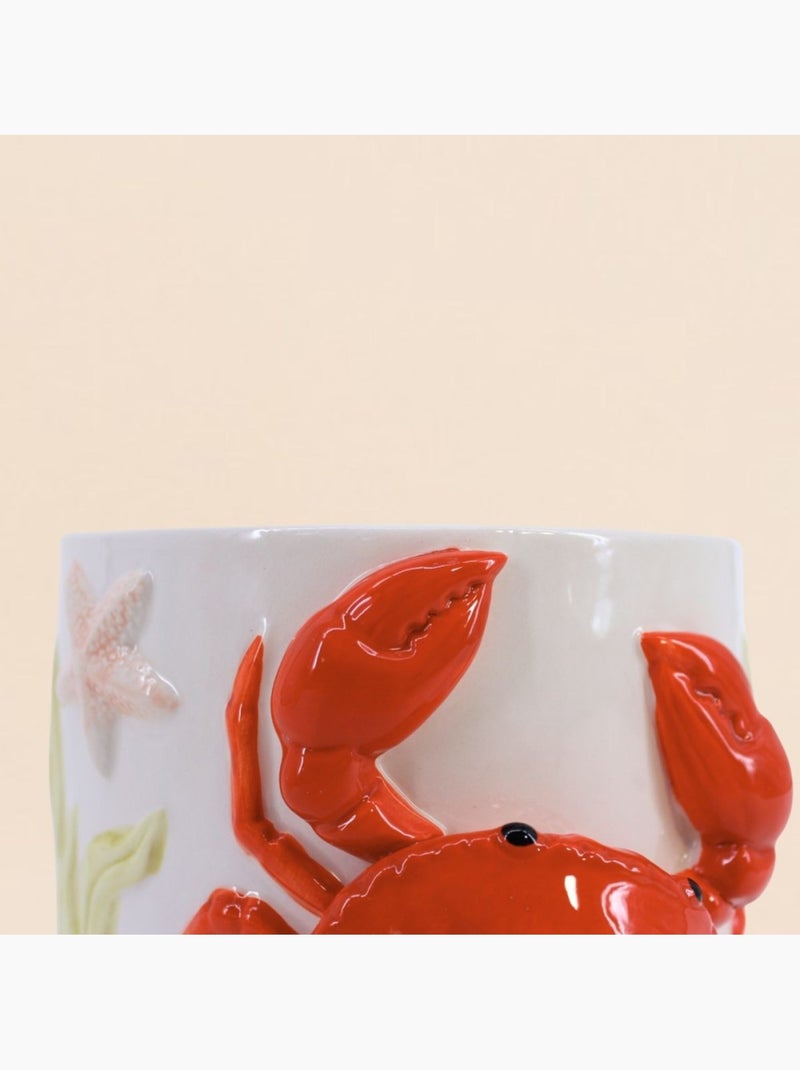 Cache-pot en céramique crabe 3d 19cm Blanc - Kiabi