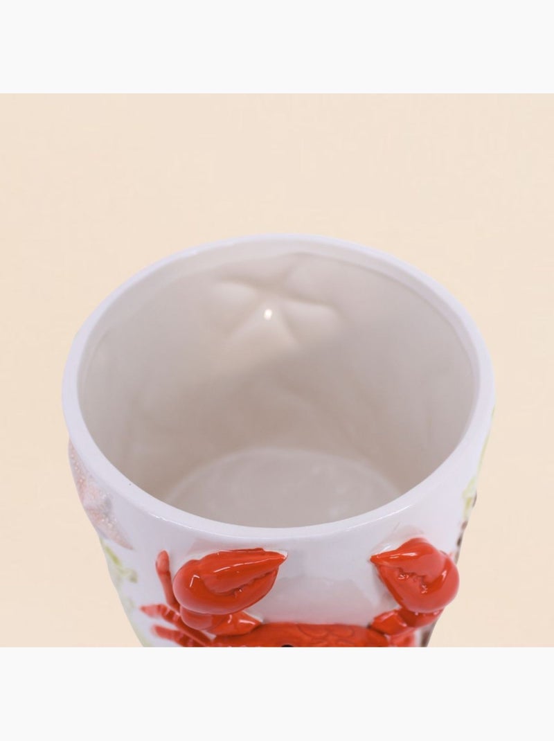 Cache-pot en céramique crabe 3d 19cm Blanc - Kiabi