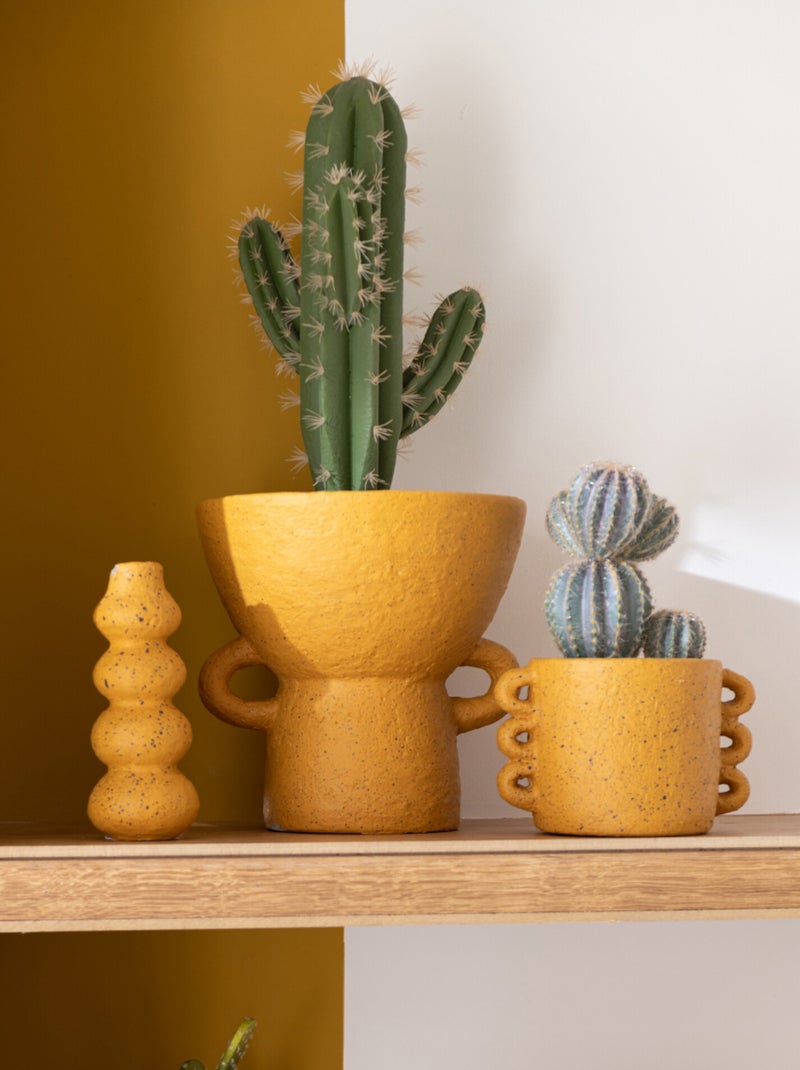 Cache-pot en céramique Jaune - Kiabi