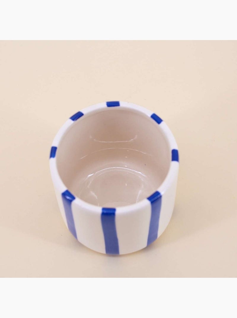 Cache pot en céramique rayé bleu / blanc 9cm Bleu - Kiabi