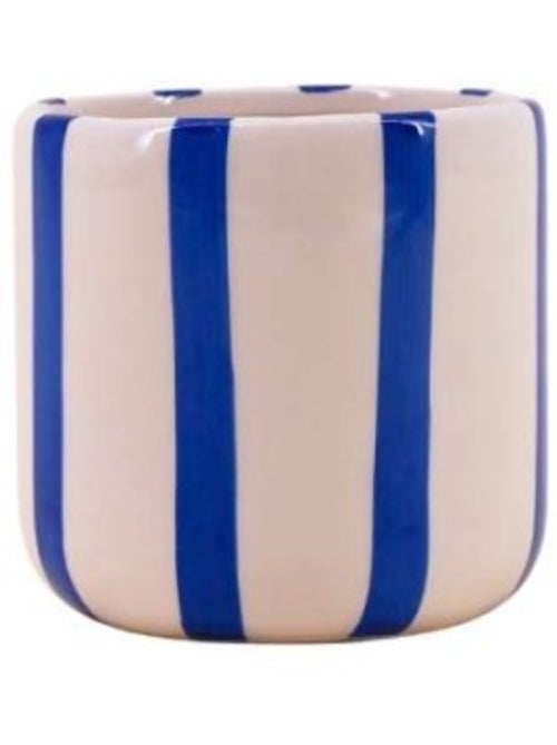 Cache pot en céramique rayé bleu / blanc 9cm - Kiabi Cache pot en céramique rayé bleu / blanc 9cm - Kiabi