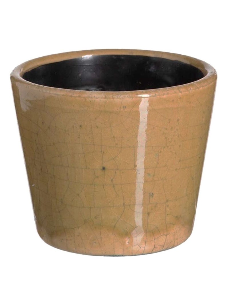 Cache-pot en céramique vieillie Marron - Kiabi
