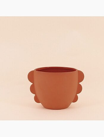 Cache pot en dolomite terracotta 18,7cm