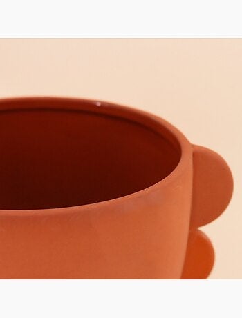 Cache pot en dolomite terracotta 18,7cm