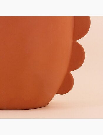 Cache pot en dolomite terracotta 18,7cm