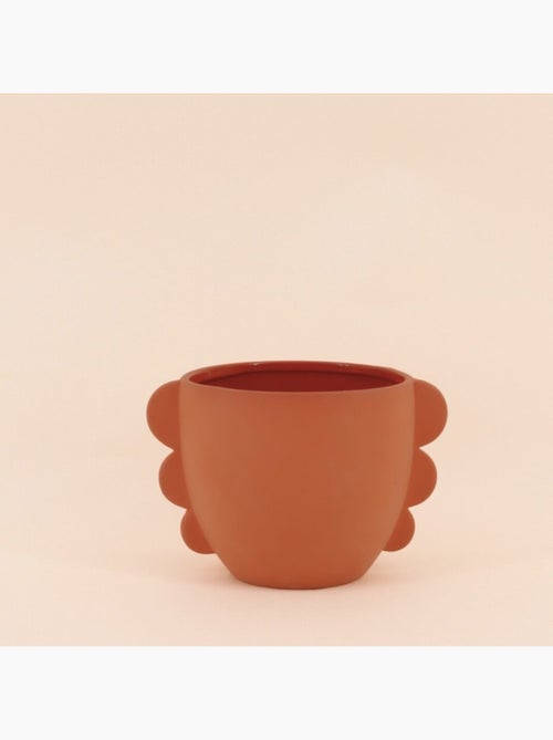 Cache pot en dolomite terracotta 18,7cm - Kiabi Cache pot en dolomite terracotta 18,7cm - Kiabi