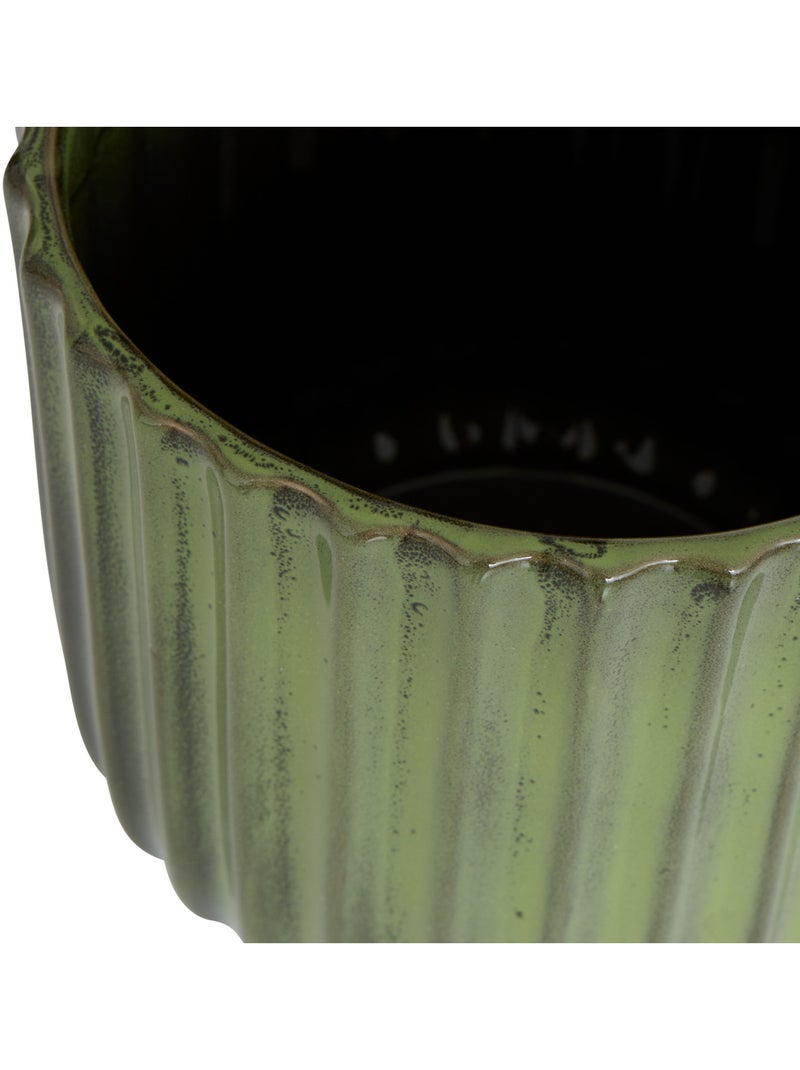 Cache-pot en grès IKO Vert - Kiabi