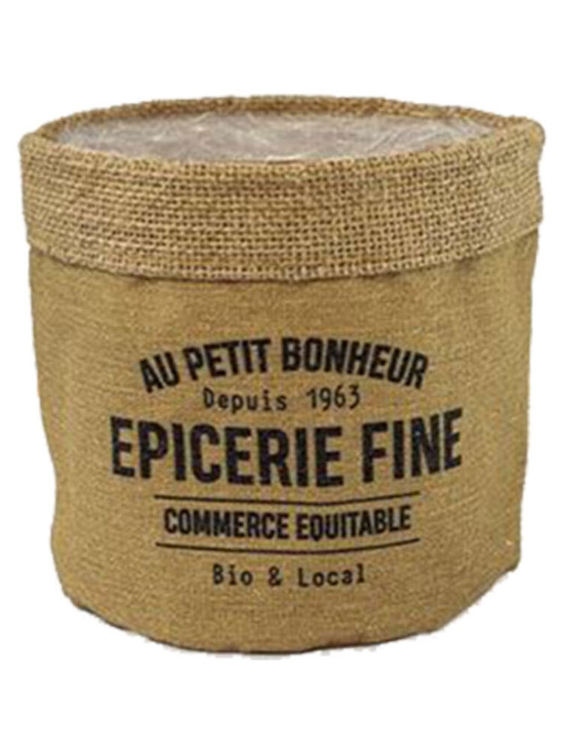 Cache-pot en jute modèle épicerie fine 14 cm Beige - Kiabi