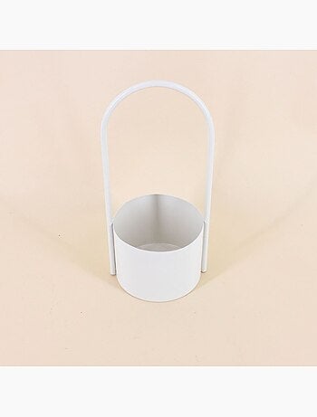 Cache pot en métal anse haute 13x30cm