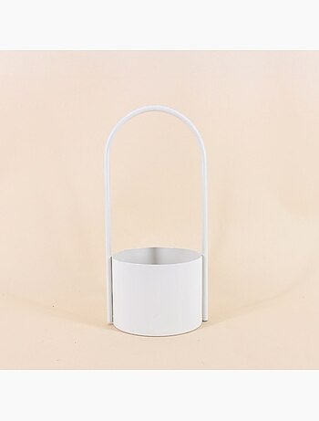 Cache pot en métal anse haute 13x30cm