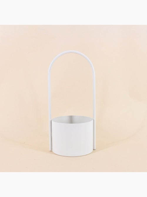 Cache pot en métal anse haute 13x30cm - Kiabi