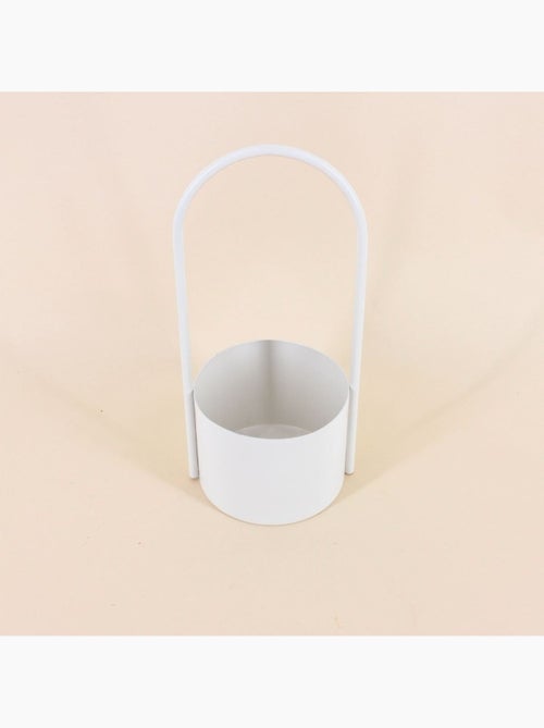 Cache pot en métal anse haute 13x30cm - Kiabi