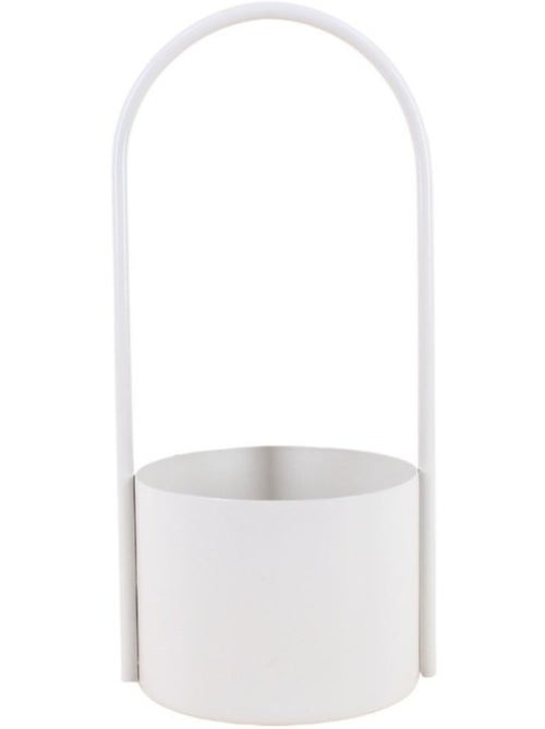 Cache pot en métal anse haute 13x30cm - Kiabi
