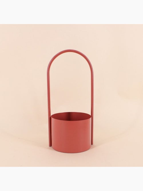 Cache pot en métal anse haute 13x30cm - Kiabi