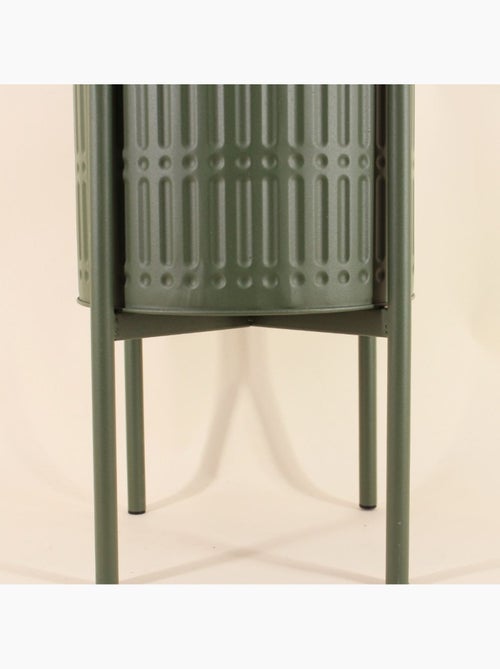 Cache pot en métal structuré vert 31x61cm - Kiabi
