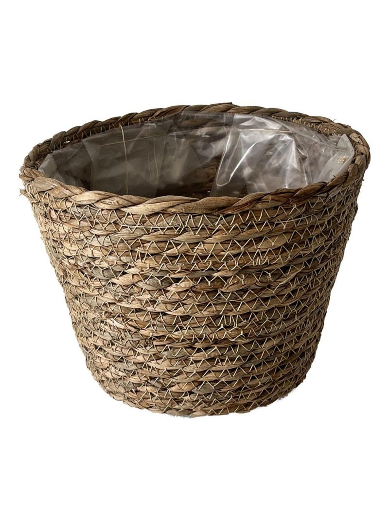 Cache pot en osier texturé Beige - Kiabi