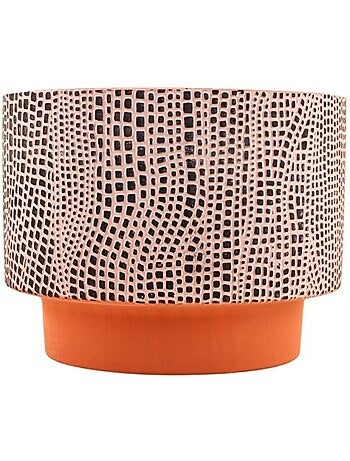 Cache-pot en terre cuite décor relief 25cm
