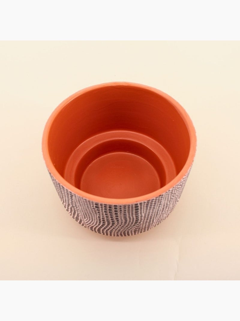 Cache-pot en terre cuite décor relief 25cm Terre cuite - Kiabi