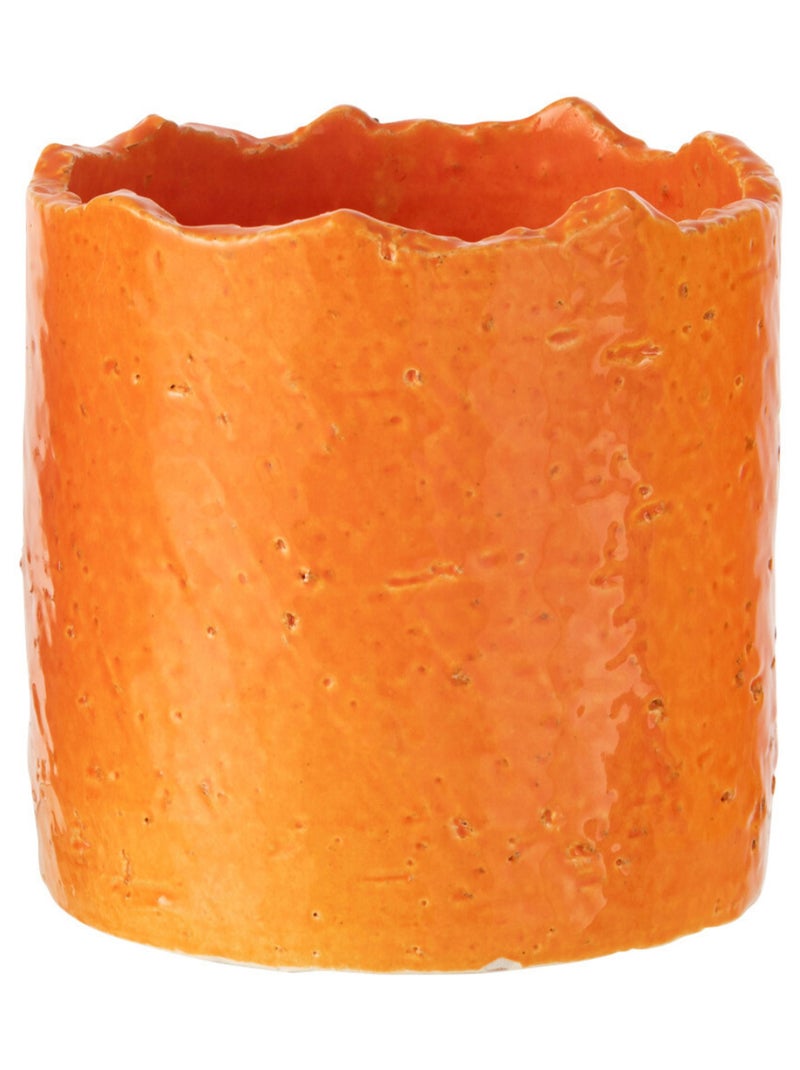 Cache pot fiesta en céramique Orange - Kiabi