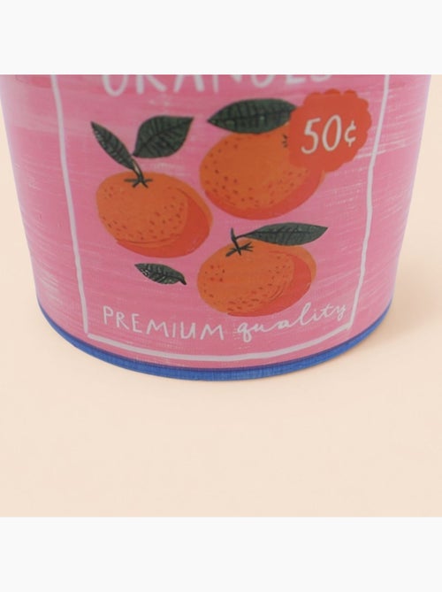 Cache-pot fruits en céramique rose liseret bleu 11x13cm - Kiabi