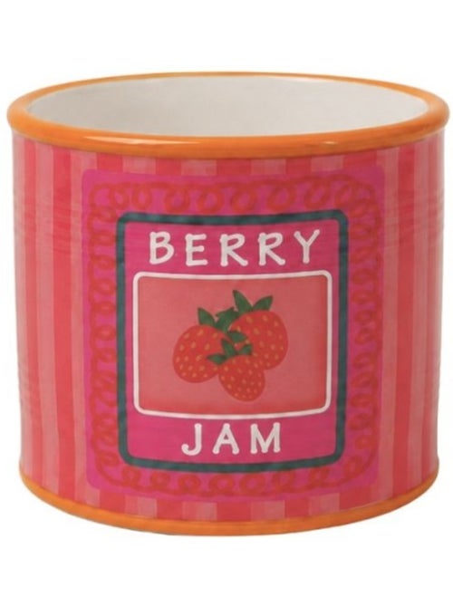 Cache-pot fruits en céramique rose liseret orange 11x13cm - Kiabi
