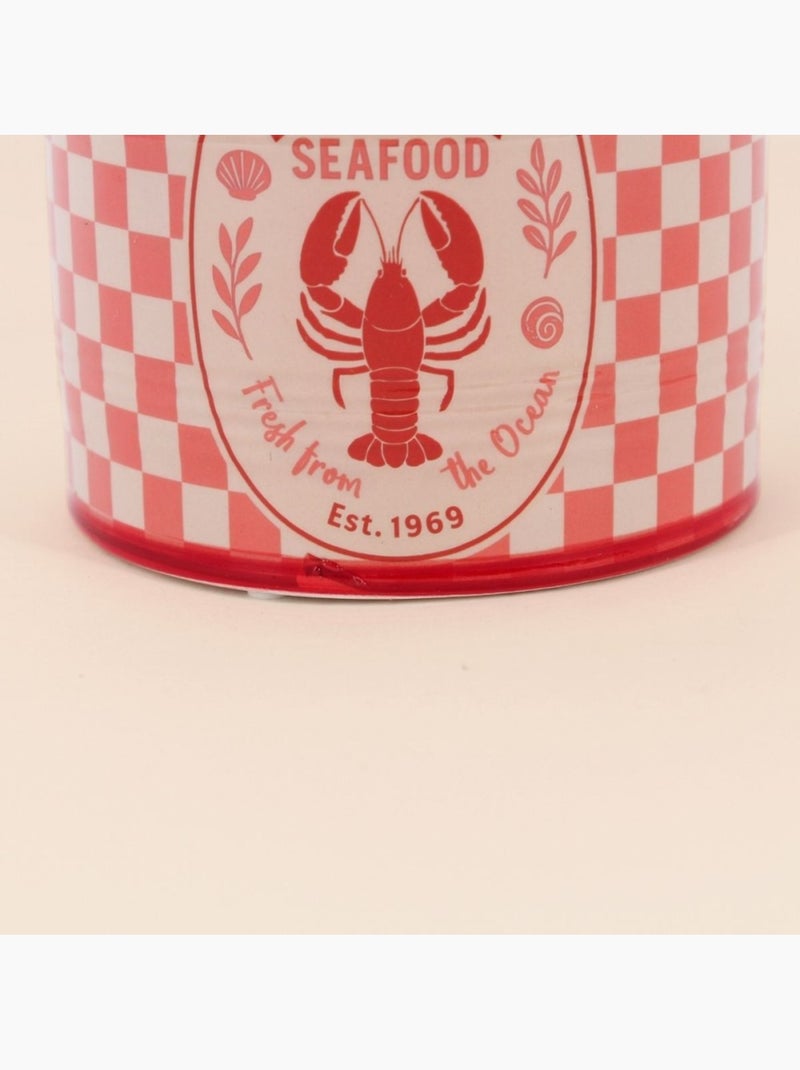 Cache pot homard en dolomite rouge, blanc 13cm Rouge - Kiabi