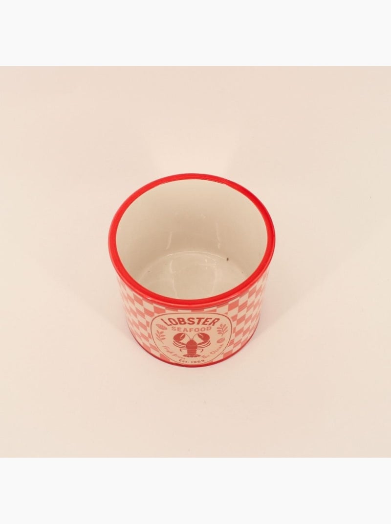 Cache pot homard en dolomite rouge, blanc 13cm Rouge - Kiabi