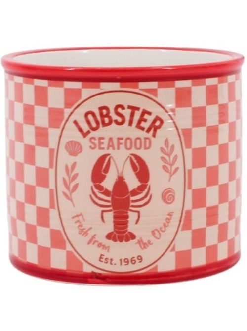 Cache pot homard en dolomite rouge, blanc 13cm - Kiabi Cache pot homard en dolomite rouge, blanc 13cm - Kiabi