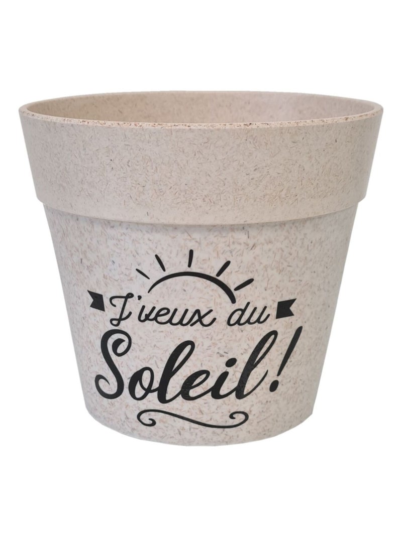 Cache pot j'veux du soleil en bambou Beige - Kiabi