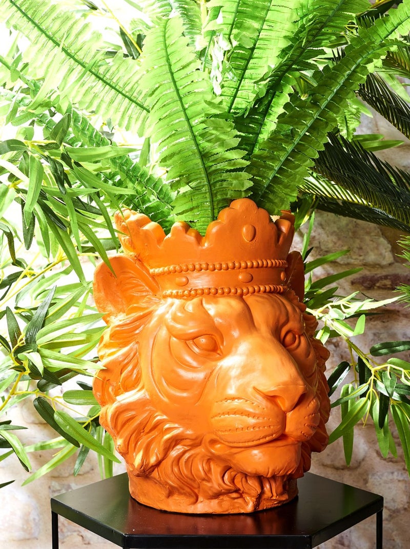 Cache-pot Lion pour plante - Intérieur et Extérieur Orange - Kiabi