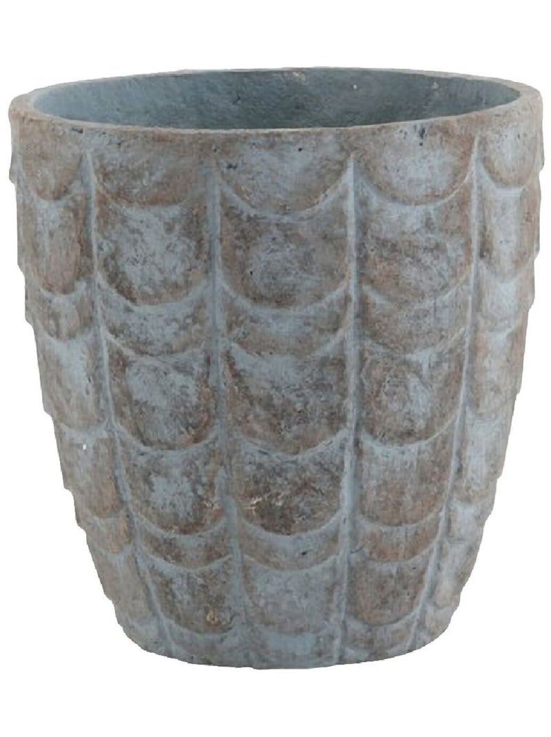 Cache pot reliefs écailles aspect céramique Gris - Kiabi
