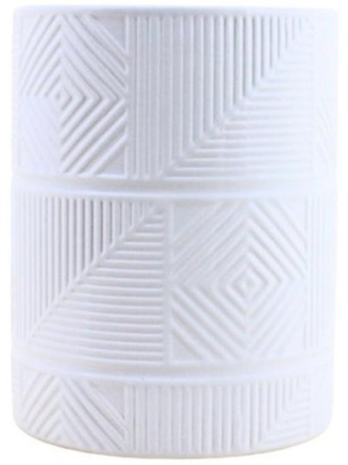 Cache-pot strié en dolomite blanc 12,5cm - Kiabi