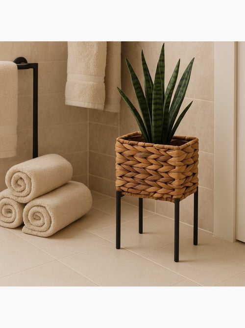 Cache-pot sur pieds jonc de mer 20x12cm - Kiabi Cache-pot sur pieds jonc de mer 20x12cm - Kiabi