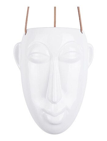 Cache-pot suspendu allongé avec motif visage MASK