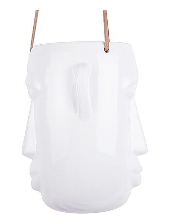 Cache-pot suspendu allongé avec motif visage MASK