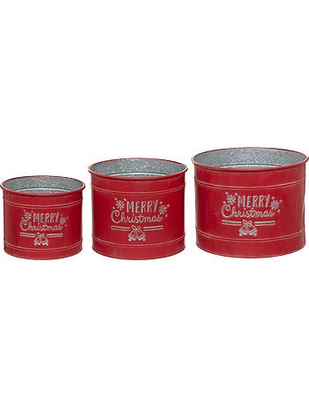Cache pot traditionnel en métal x3