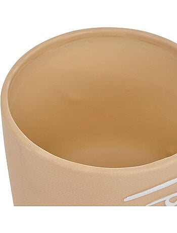 Cache-pot visage cylindrique en dolomite pam