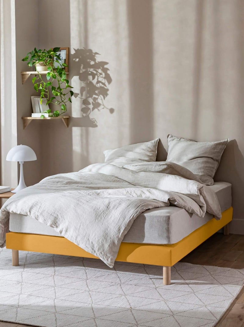 Cache sommier coton jersey Jaune - Kiabi