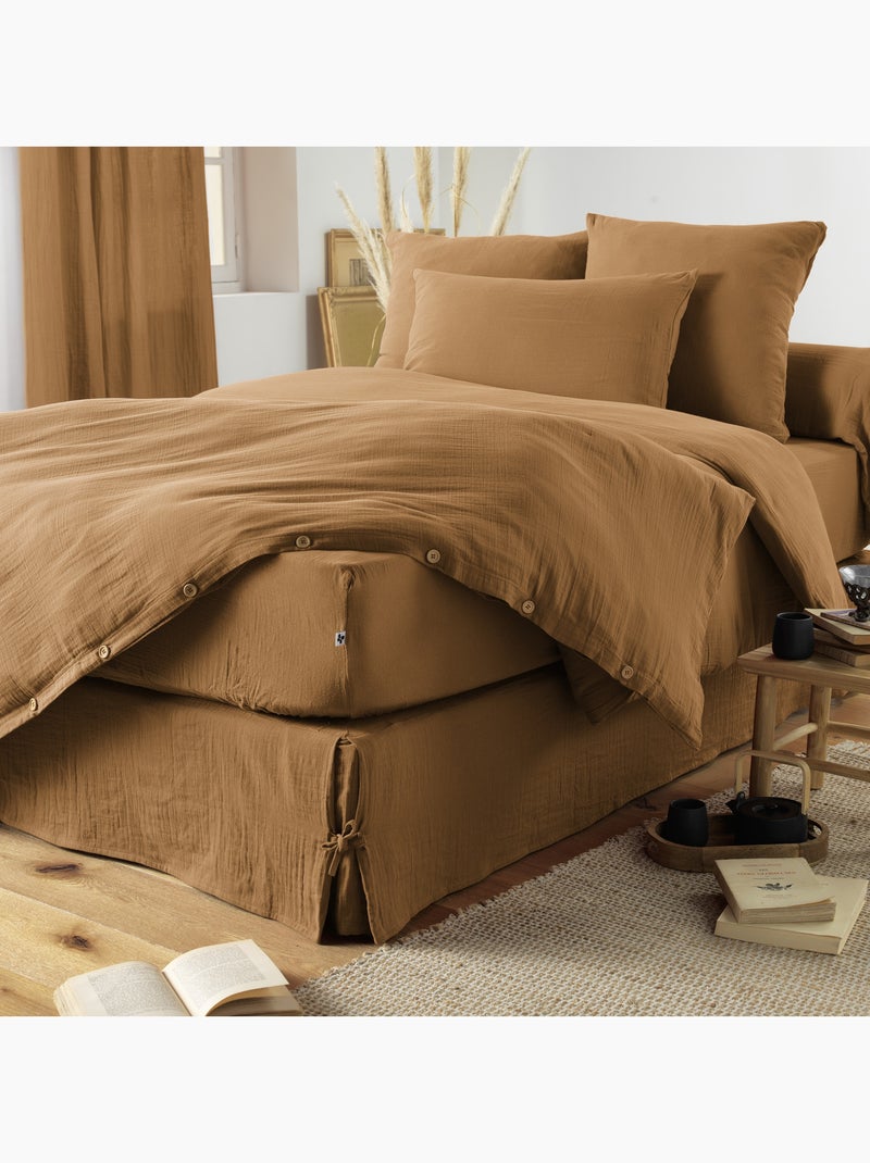 Cache-sommier – double gaze de coton 125 g/m² – gaïa Camel - Kiabi