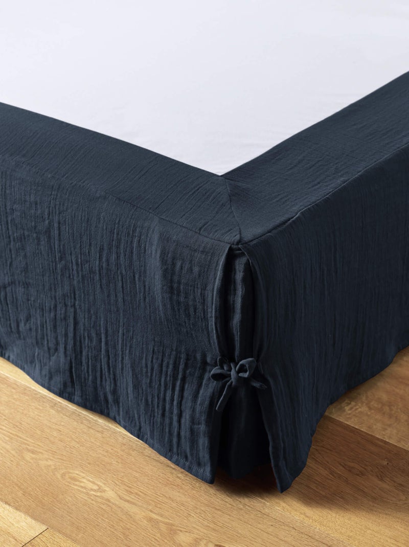 Cache sommier double gaze de coton Bleu marine - Kiabi