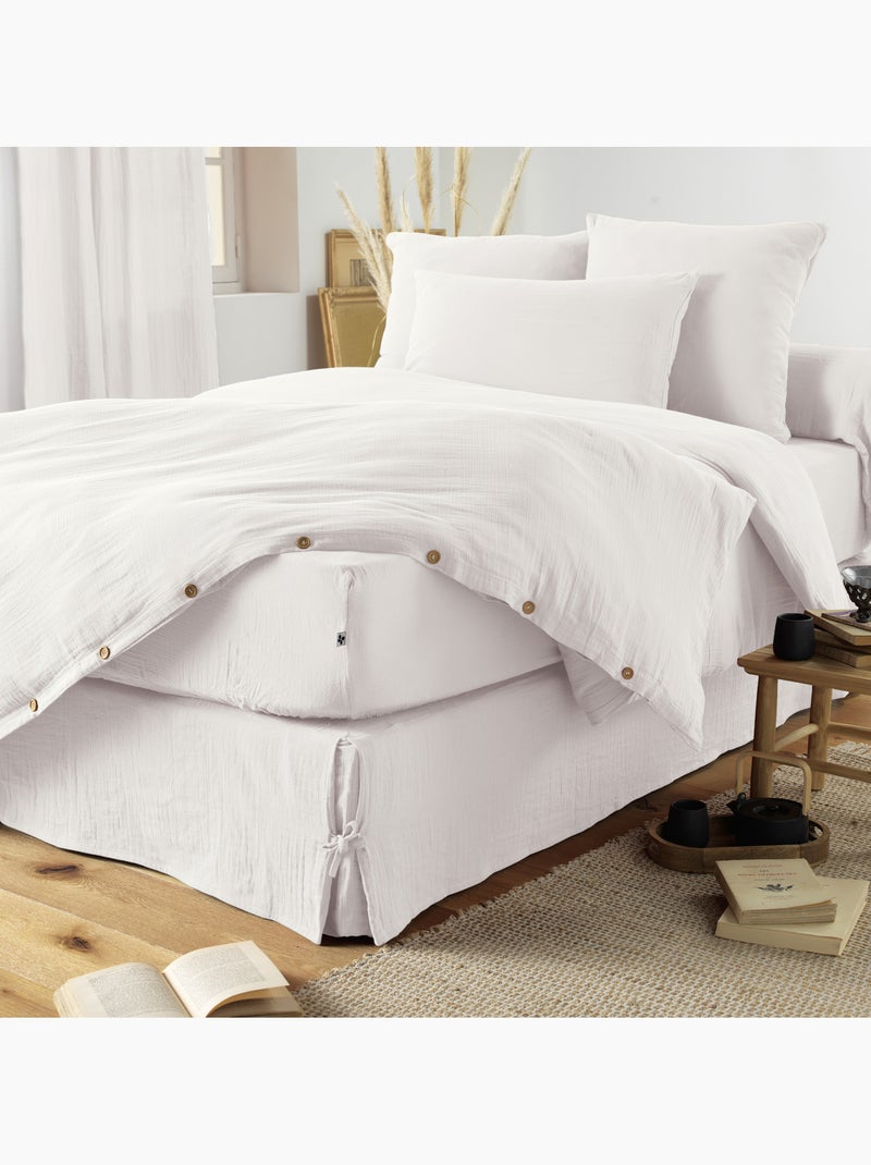 Cache-sommier Double Gaze de Coton GAÏA – Qualité Haut de Gamme Blanc - Kiabi