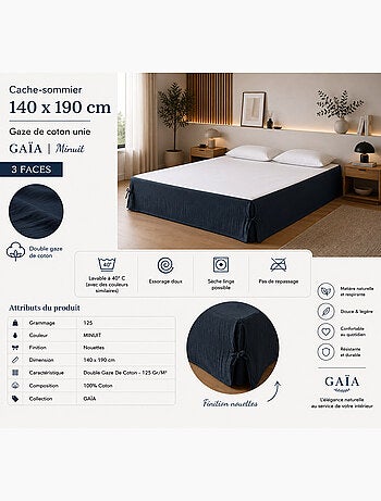 Cache-sommier double gaze de coton gaïa – qualité haut de gamme