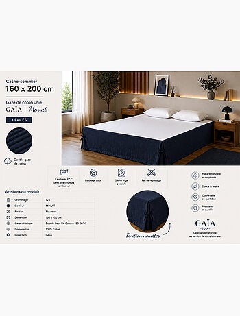 Cache-sommier double gaze de coton gaïa – qualité haut de gamme