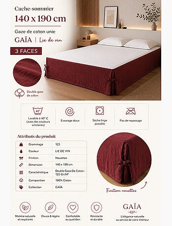 Cache-sommier Double Gaze de Coton GAÏA – Qualité Haut de Gamme