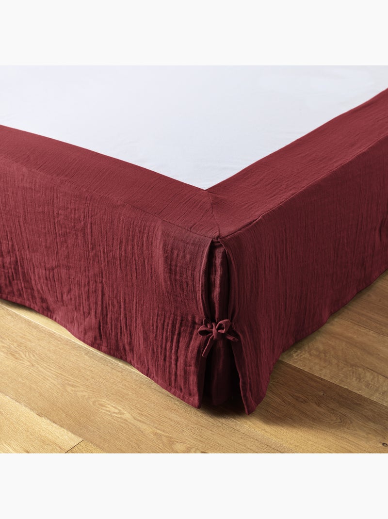 Cache-sommier Double Gaze de Coton GAÏA – Qualité Haut de Gamme Bordeaux - Kiabi