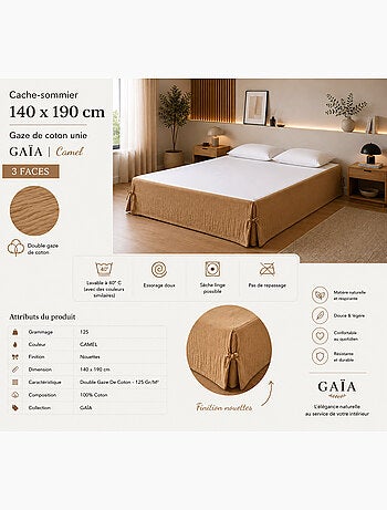 Cache-sommier Double Gaze de Coton GAÏA – Qualité Haut de Gamme