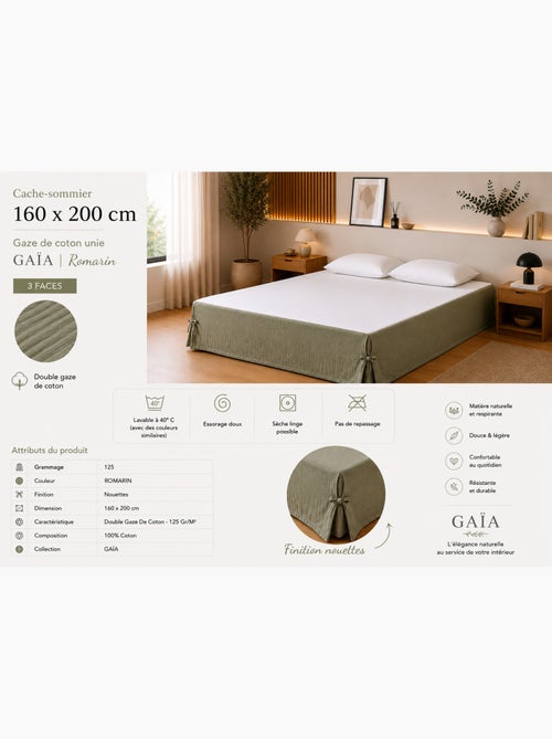 Cache-sommier Double Gaze de Coton GAÏA – Qualité Haut de Gamme - Kiabi Cache-sommier Double Gaze de Coton GAÏA – Qualité Haut de Gamme - Kiabi