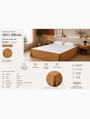 Cache-sommier Double Gaze de Coton GAÏA – Qualité Haut de Gamme