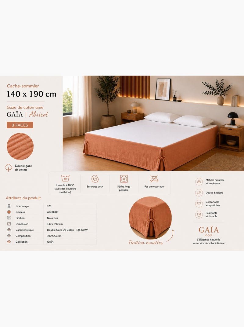 Cache-sommier Double Gaze de Coton GAÏA – Qualité Haut de Gamme Orange - Kiabi