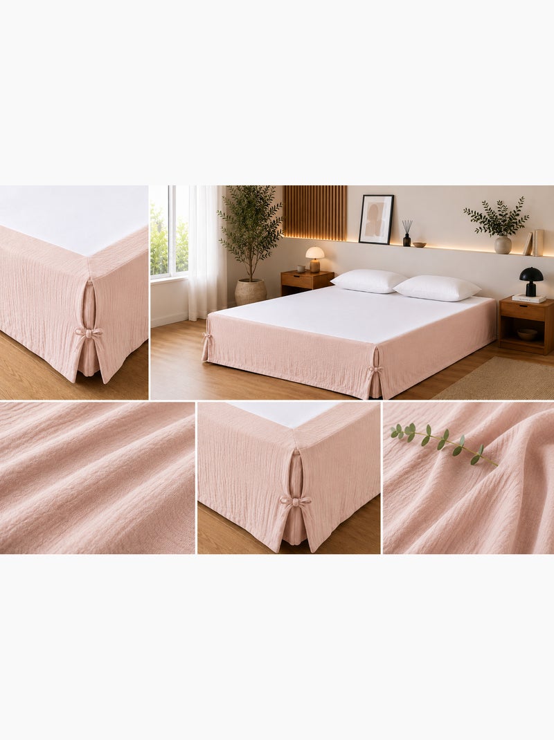 Cache-sommier Double Gaze de Coton GAÏA – Qualité Haut de Gamme Rose clair - Kiabi